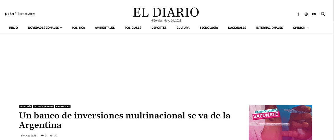 Un banco de inversiones multinacional se va de la Argentina